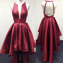 Load image into Gallery viewer, Halter Satin Prom Dresses Front Short Long In Back
