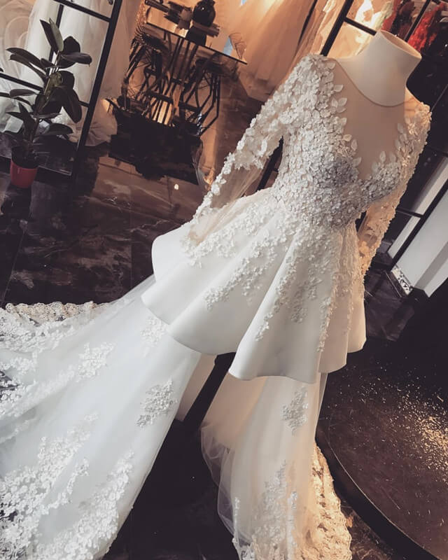 High Low Country Wedding Dresses Lace Long Sleeves High Low Country Wedding Dresses Lace Long Sleeves
