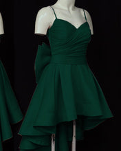 Load image into Gallery viewer, High Low Style Sweetheart Bow Back Satin Prom Homecoming Dresses
