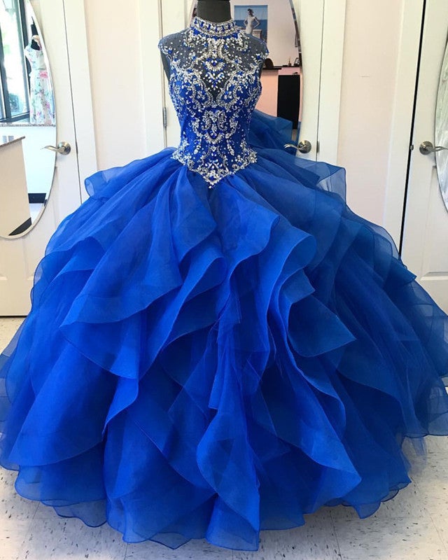 Royal Blue Quinceanera Dresses Ruffles Ball Gowns