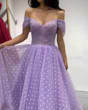 Load image into Gallery viewer, Lavender Dot Tulle Midi Dress
