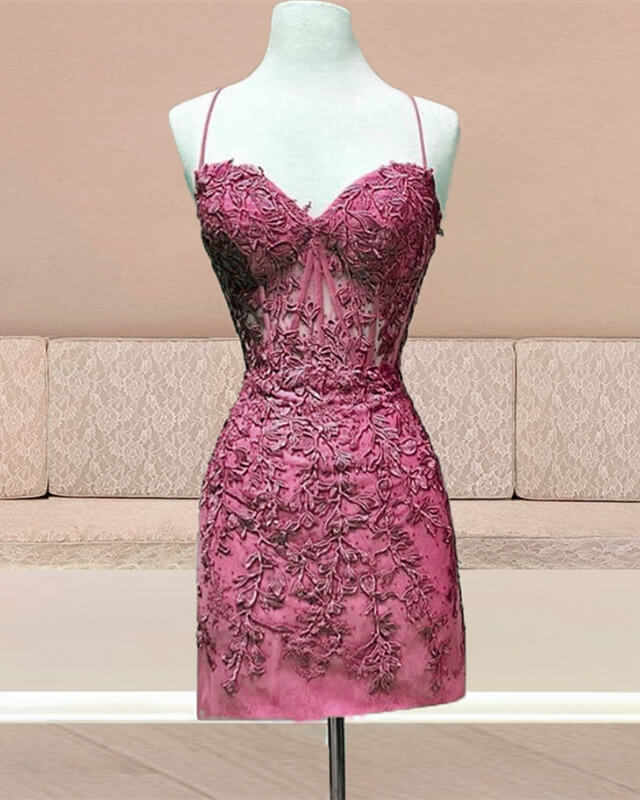 Tight Lace Homecoming Dress Cross Back – alinanova