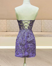 Load image into Gallery viewer, Strapless Corset Lace Bodycon Dress
