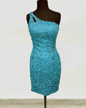 Load image into Gallery viewer, One Strap Sequin Bodycon Dress
