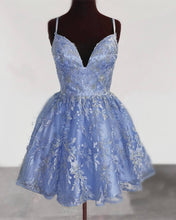 Load image into Gallery viewer, Baby Blue Homecoming Dresses Lace
