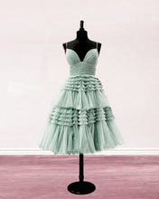 Load image into Gallery viewer, Sage Green Tulle Homecoming Dresses
