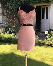 Load image into Gallery viewer, Two Piece Blush Homecoming Dresses
