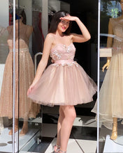 Load image into Gallery viewer, Champagne Homecoming Dresses
