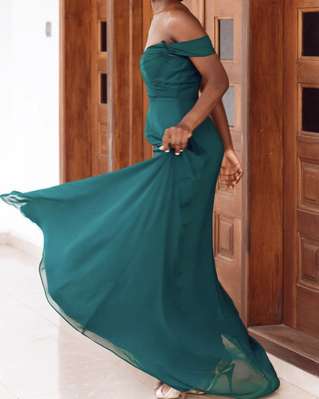 Off Shoulder Chiffon Bridesmaid Dresses With Pockets Off Shoulder Chiffon Bridesmaid Dresses With Pockets