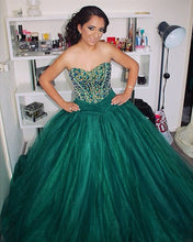 Load image into Gallery viewer, hunter-green-quinceanera-dresses
