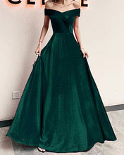 Load image into Gallery viewer, Hunter Green Velvet Prom Dresses Glitter
