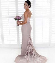Load image into Gallery viewer, Lace-Appliques-Formal-Dresses-For-Wedding-Party
