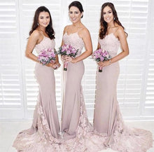 Load image into Gallery viewer, Lilac-Bridesmaid-Dresses-Mermaid-Long-Evening-Gowns
