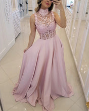 Load image into Gallery viewer, High-Neck-Prom-Dresses-Floor-Length-Evening-Gowns-2019
