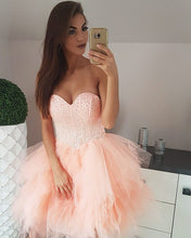 Load image into Gallery viewer, Short-Coral-Prom-Dresses
