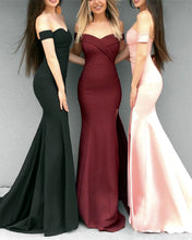 Load image into Gallery viewer, 2019-Prom-Dresses-Mermaid-V-neck-Off-Shoulder-Evening-Gowns
