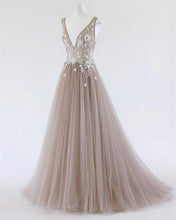 Load image into Gallery viewer, See Through Prom Dresses Tulle Embroidery Evening Gowns-alinanova
