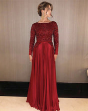 Load image into Gallery viewer, Modest Prom Dresses Long Sleeve Sequins Beaded-alinanova
