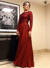 Load image into Gallery viewer, Modest Prom Dresses Long Sleeve Sequins Beaded
