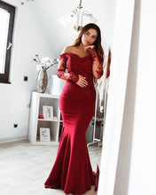 Load image into Gallery viewer, Elegant-Off-Shoulder-Prom-Dresses-Mermaid-Evening-Gowns
