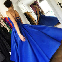 Load image into Gallery viewer, High Low Hem Style Satin Corset Back Prom Dresses
