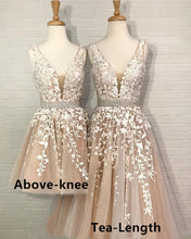 Load image into Gallery viewer, Tea-Length-Evening-Dresses-Short-Champagne-Formal-Dress
