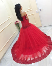 Load image into Gallery viewer, Red Mermaid Prom Evening Dress
