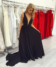 Load image into Gallery viewer, Sexy Plunge Neck Long Prom Dresses
