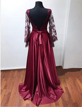 Load image into Gallery viewer, puffy sleeves evening gowns
