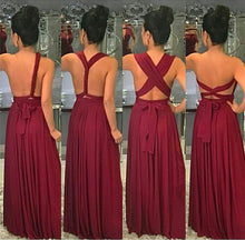 Load image into Gallery viewer, Floor Length Bridesmaid Dresses Convertible Style

