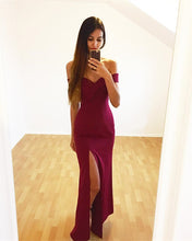 Load image into Gallery viewer, Wine-Red-Prom-Dresses
