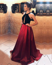 Load image into Gallery viewer, Halter-Evening-Dresses-2019-Velvet-Halter-Prom-Gowns
