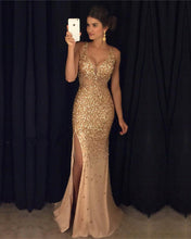 Load image into Gallery viewer, Champagne-Mermaid-Prom-Dresses
