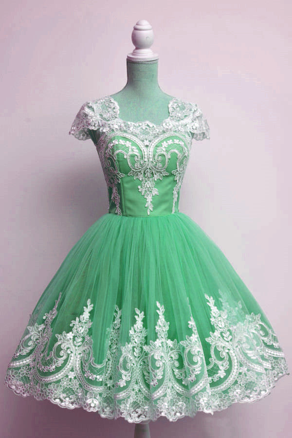 Vintage 1950s Prom Dresses Tulle Swing Party Dress Lace Appliques –  alinanova