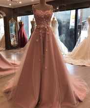 Load image into Gallery viewer, Stylish Flowers Sweetheart Tulle Prom Long Dresses
