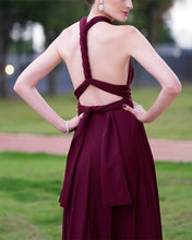 Load image into Gallery viewer, Sexy Backless Floor Length Chiffon Halter Bridesmaid Dresses
