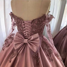 Load image into Gallery viewer, Amazing Lace Embroidery Long Sleeves Prom Dresses Off Shoulder
