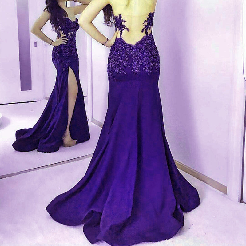 fitted lace wedding dress Zapakasa Women Prom Dress Glitter Blue V-neck Mermaid Formal Dress with  Sequins