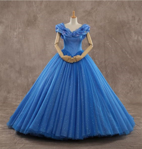 Ice Organza Ball Gowns Cinderella Prom Dresses 2017 Elegant Quinceanera Gowns-alinanova