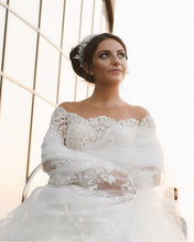 Load image into Gallery viewer, Illusion Neckline Long Sleeves Lace Wedding Dresses Ball Gowns
