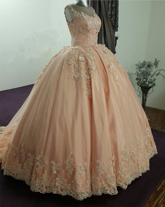Peach-Quinceanera-Dresses