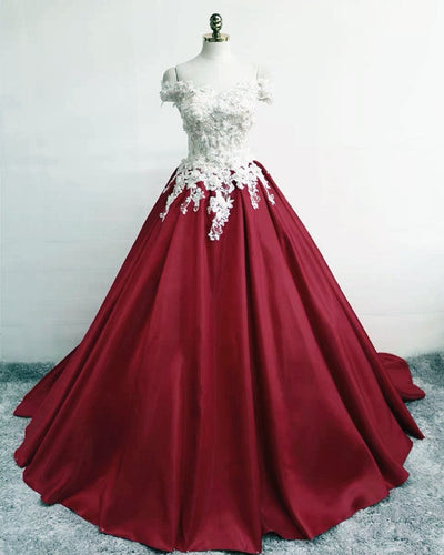 Burgundy Prom Dresses Ball Gowns