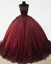 Load image into Gallery viewer, Burgundy Quinceanera Dresses 2022
