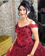 Load image into Gallery viewer, Dark-Red-Wedding-Dresses-Ball-Gowns
