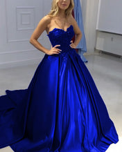 Load image into Gallery viewer, 8837 Wedding Dresses Royal Blue Ball Gown Appliques Sweetheart
