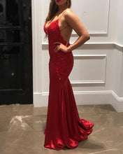 Load image into Gallery viewer, Elegant Red Mermaid Evening Dress
