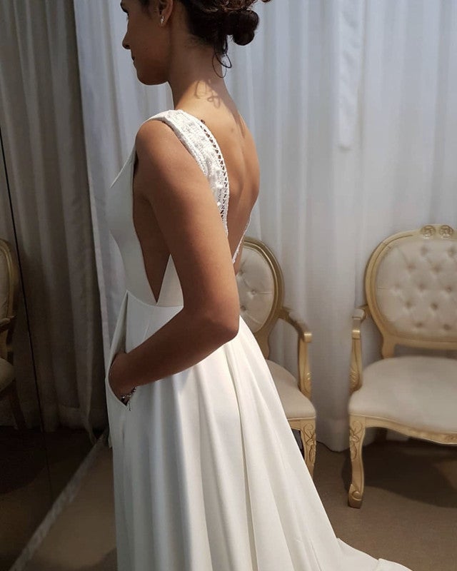 Boho Wedding Dress With Pockets White Boho Lace White Flowy Lace Dress With Sleeves Sierra Boho Wedding Dress With Pockets White Boho Lace White Flowy Lace Dress With Sleeves Sierra