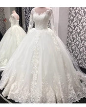 Load image into Gallery viewer, Long Sleeves Ball Gown Wedding Dress For Bride
