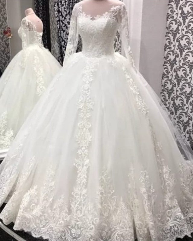 Vintage Long Sleeves Wedding Dress 2020