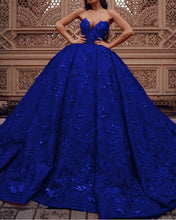 Load image into Gallery viewer, Royal Blue Lace Wedding Dress
